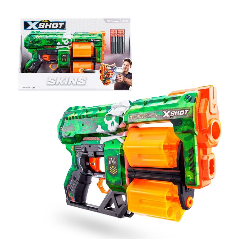 X-SHOT - Lanza Dardos Dread Skins Con 12 Dardos X-Shot - Camo