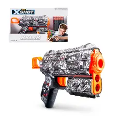 X-SHOT - Lanza Dardos Flux Skins Con 8 Dardos - Illustrate