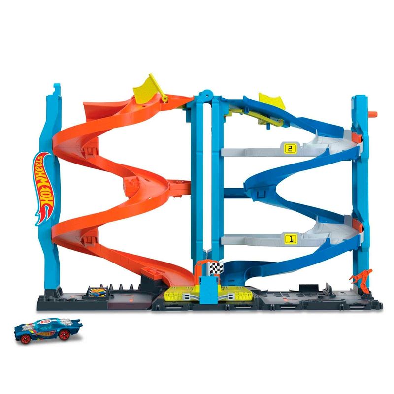 HOT WHEELS - Hot Wheels Pista De Juguete Torre De Carreras Doble Altura