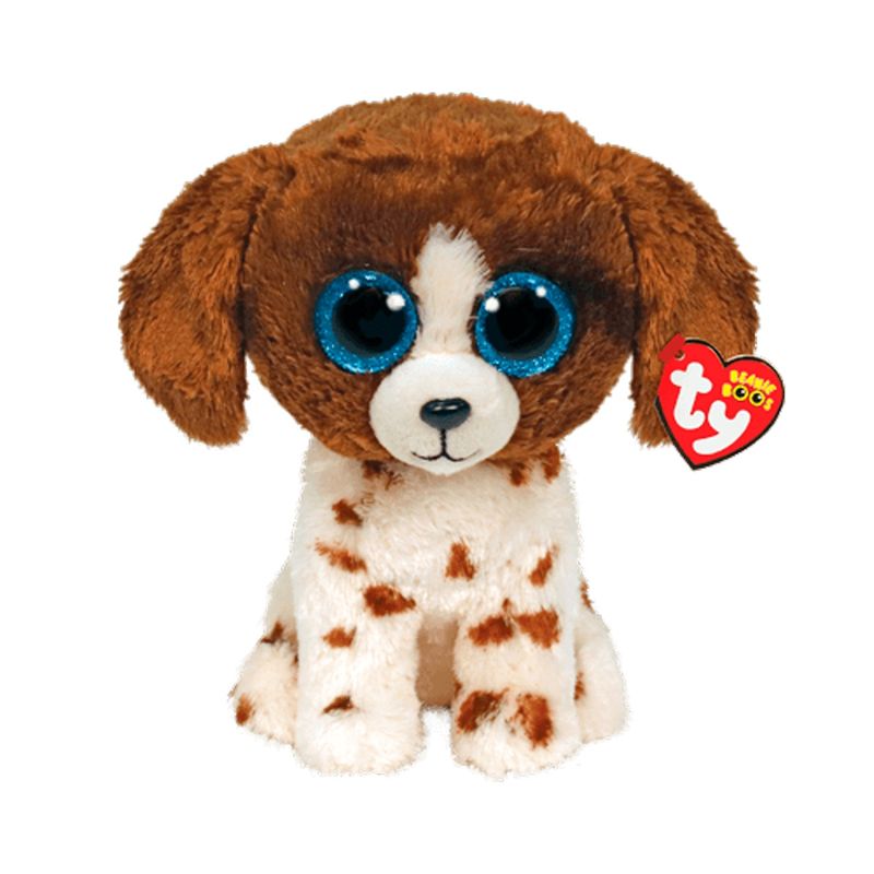 BEANIE BOOS - Ty Beanie Boos Muddles Perro Café/Blanco Mediano