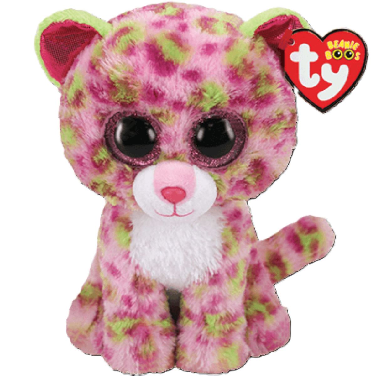 BEANIE BOOS - Peluche Beanie Boos colección Lainey leopardo rosado mediano
