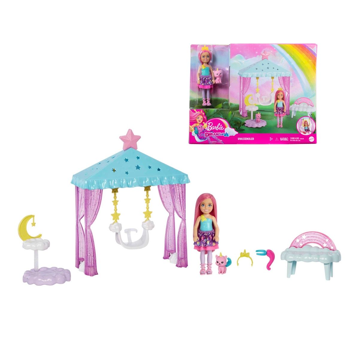 BARBIE - Muñeca Barbie Chelsea columpio mágico en las nubes