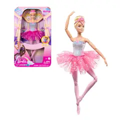 BARBIE - Muñeca Bailarina Luces Brillantes Tutú Rosa