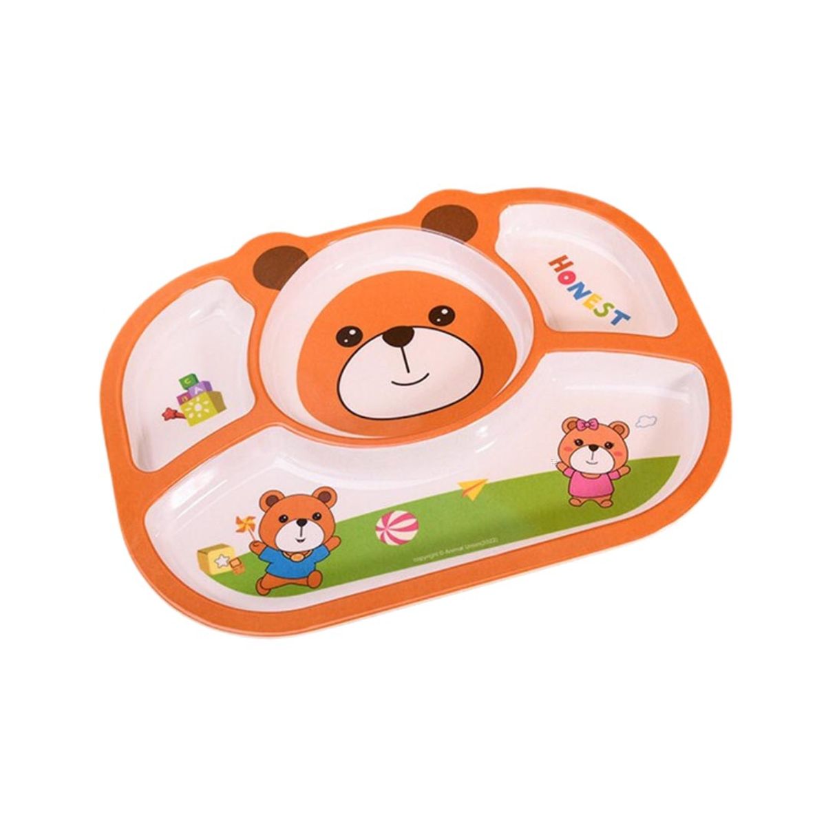 BABYLUNA - Set de Platos para Comer de Bambú para Bebé Diseño Oso