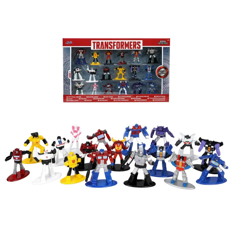 TRANSFORMERS - Pack 18 Figuras Metálicas Transformers De 4 Cm