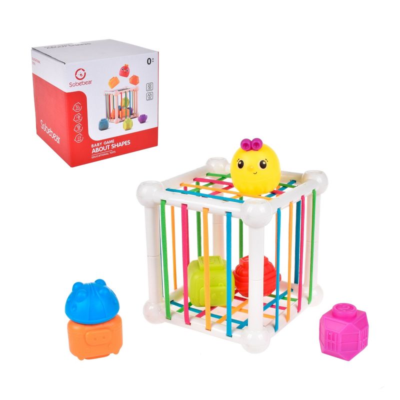 ANSALDO - Cubo Con Elasticos Y Figuras De Encaje Apilable