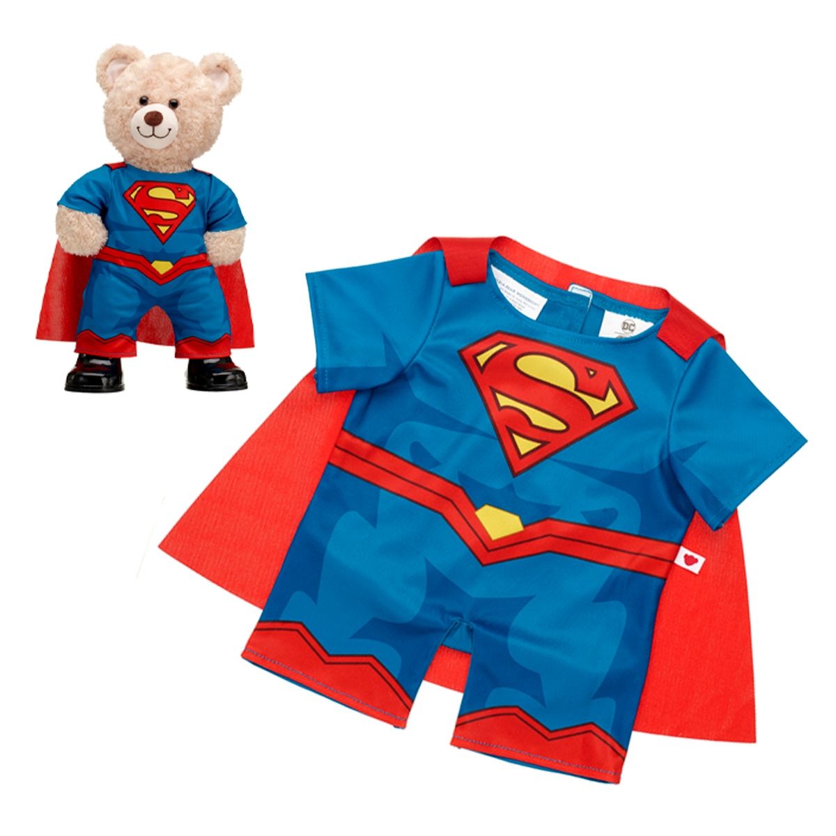 BUILD A BEAR - Disfraz Superman Build a Bear para peluche con capa