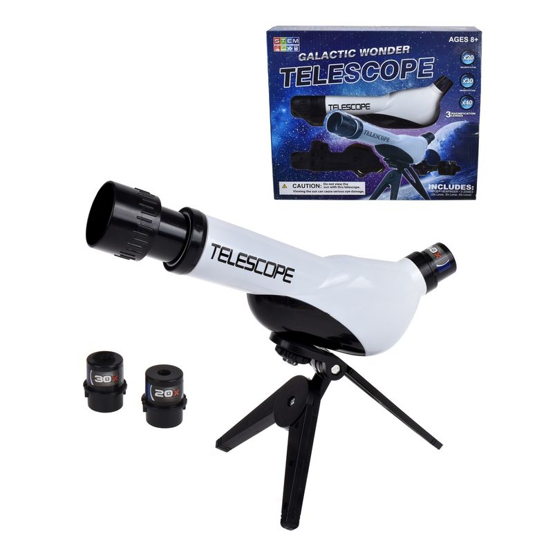 ANSALDO - Telescopio Con Tripode Y 3 Lentes 20X 30X 40X