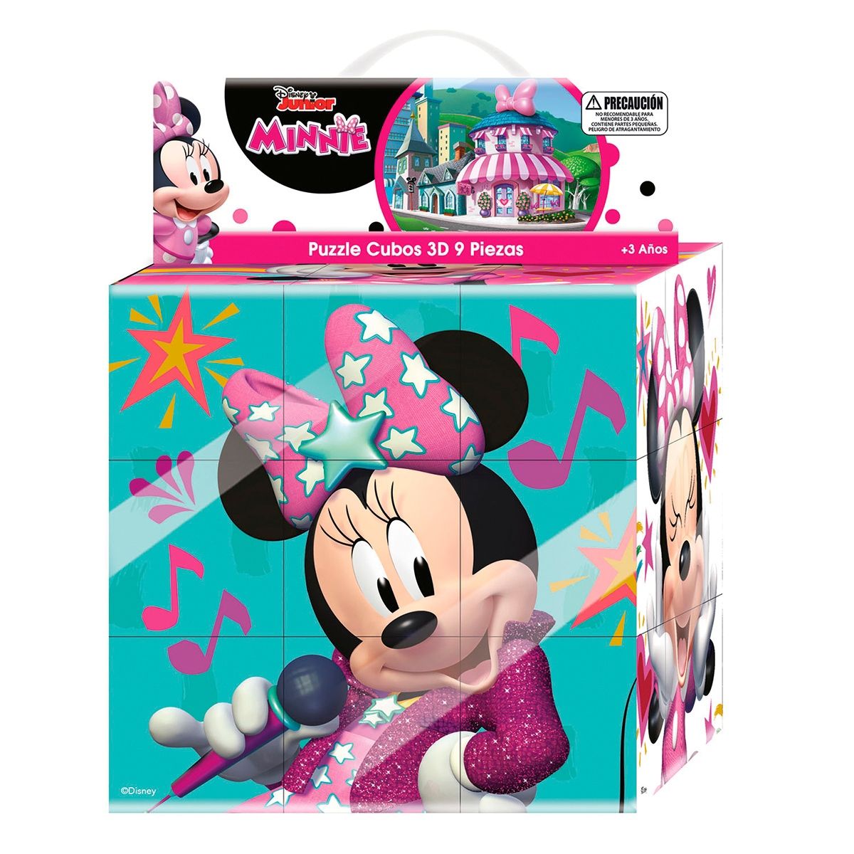 DISNEY - Puzzle Cubo 3D 9 Piezas 15 X 15 Cms Minnie Disney