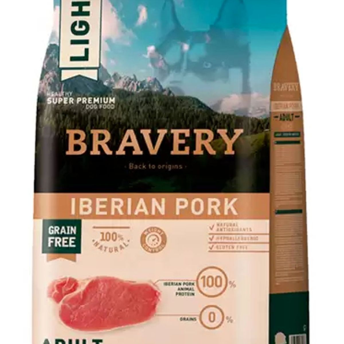 BRAVERY - Alimento Bravery Cerdo Ibérico Light Adulto Large/medium 12