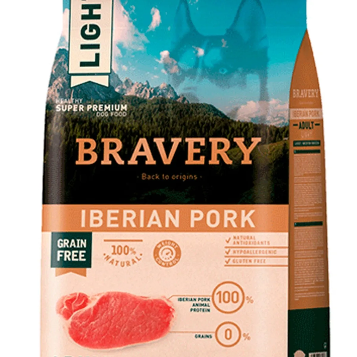 BRAVERY - Alimento Bravery Iberian Pork Perro Adult Light Largemed 4k