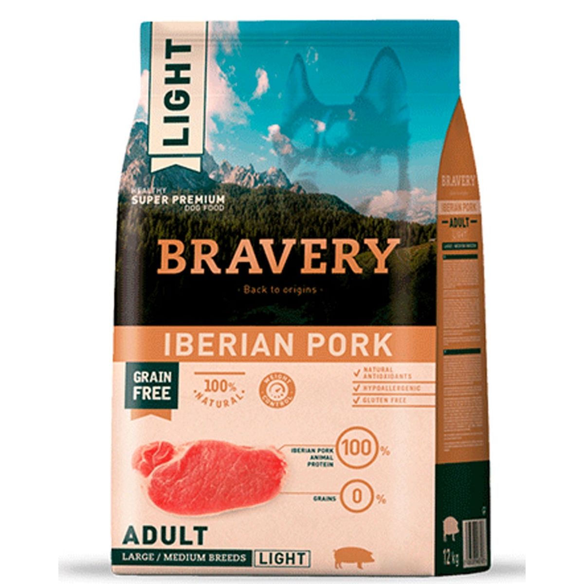 BRAVERY - Alimento Bravery Iberian Pork Perro Adult Light Largemed 4k