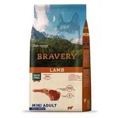 BRAVERY - Alimento Cordero Mini Adulto Raza Pequeña 2 Kg