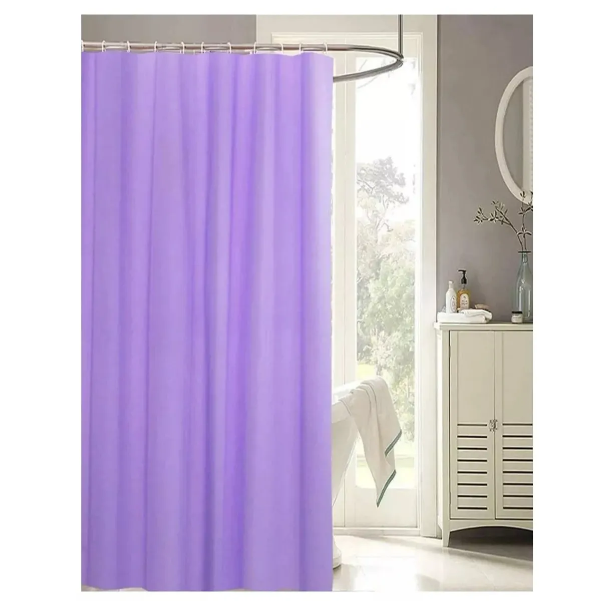 GENERICO - Cortina Ducha Baño 180x180cm Morada Elegante