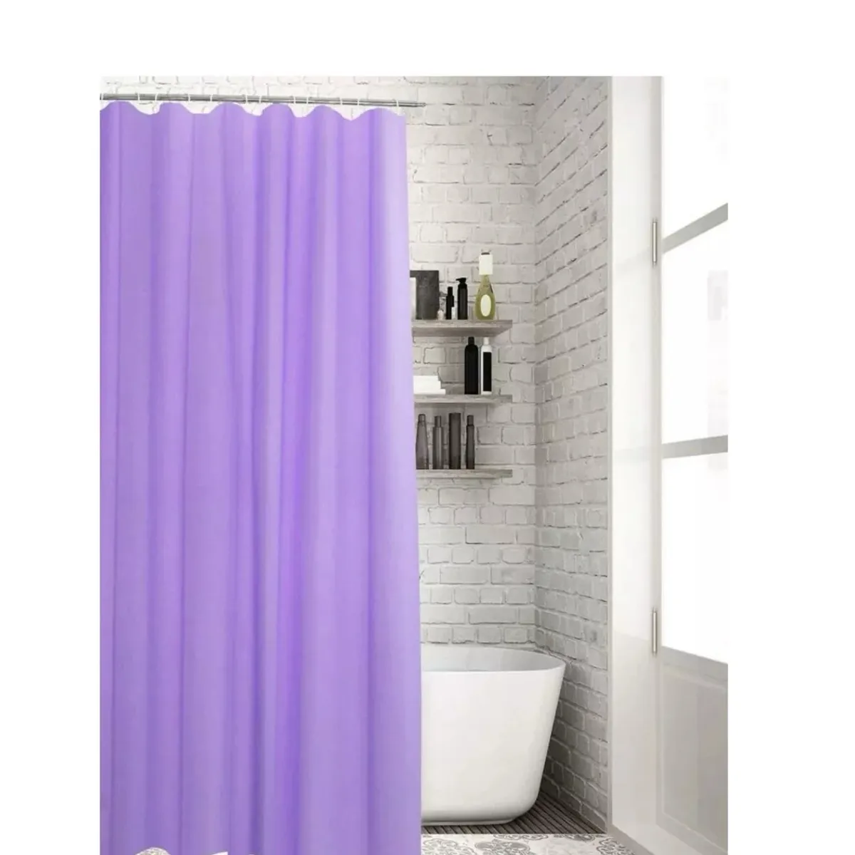GENERICO - Cortina Ducha Baño 180x180cm Morada Elegante
