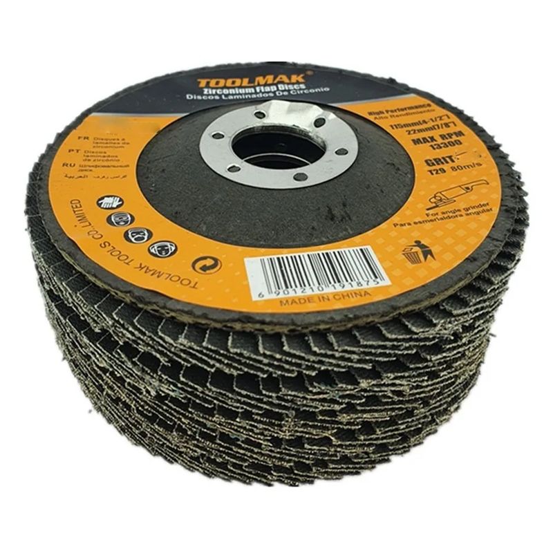 GENERICO - Pack 5 Disco Lijas Pulir Traslapado Laminado Metal (Grano 80) Toolmak