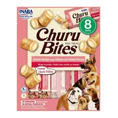 INABA - Churu Bites Pollo Con Salmon Para Perros - 8 Tubos