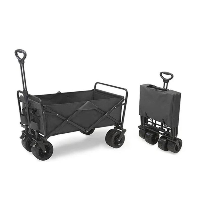 HOMER DESIGN - Carrito Moderno Plegable Para Compras o Camping Negro