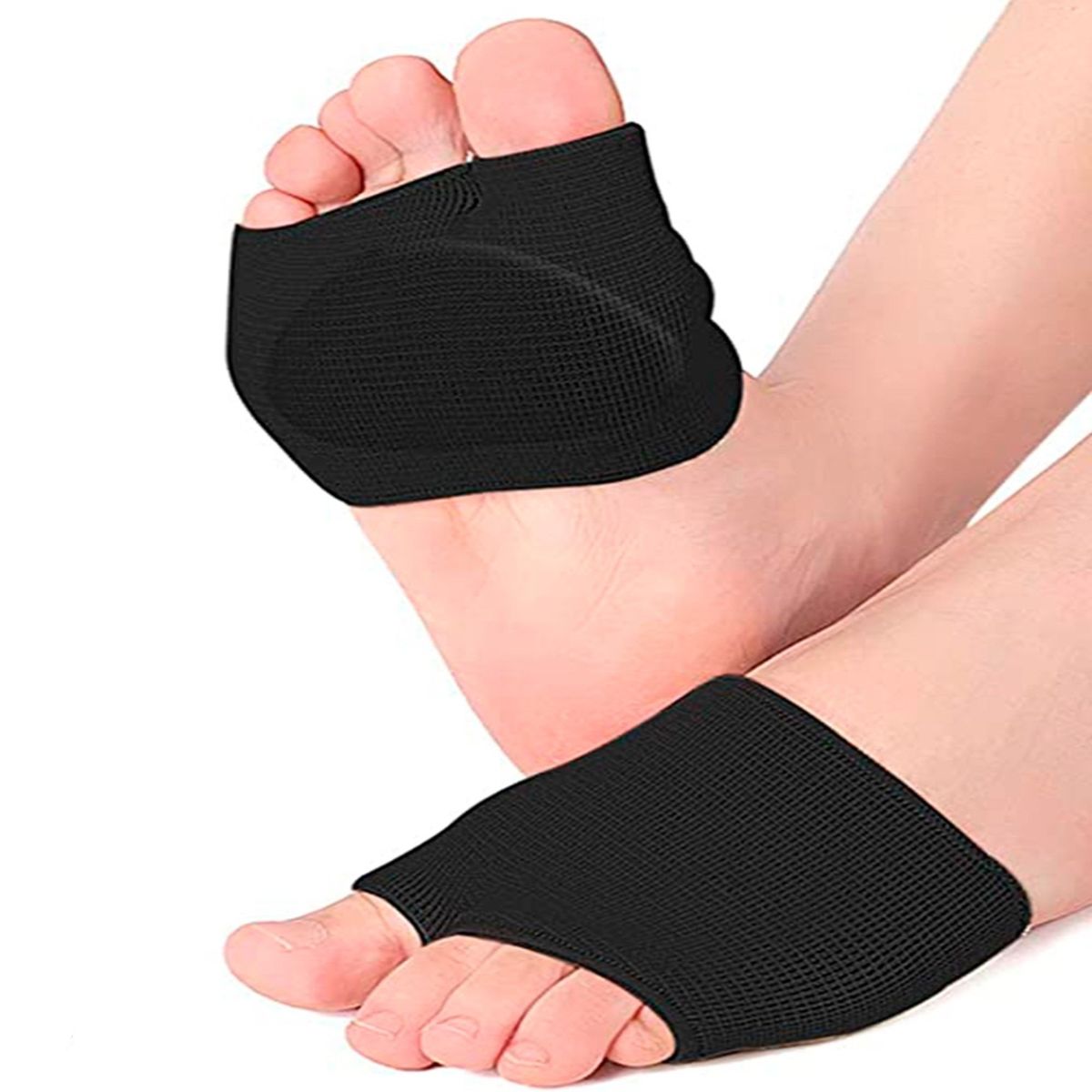 GENERICO - Par Almohadillas Metatarsianas Dedos Pies Negro Talla L