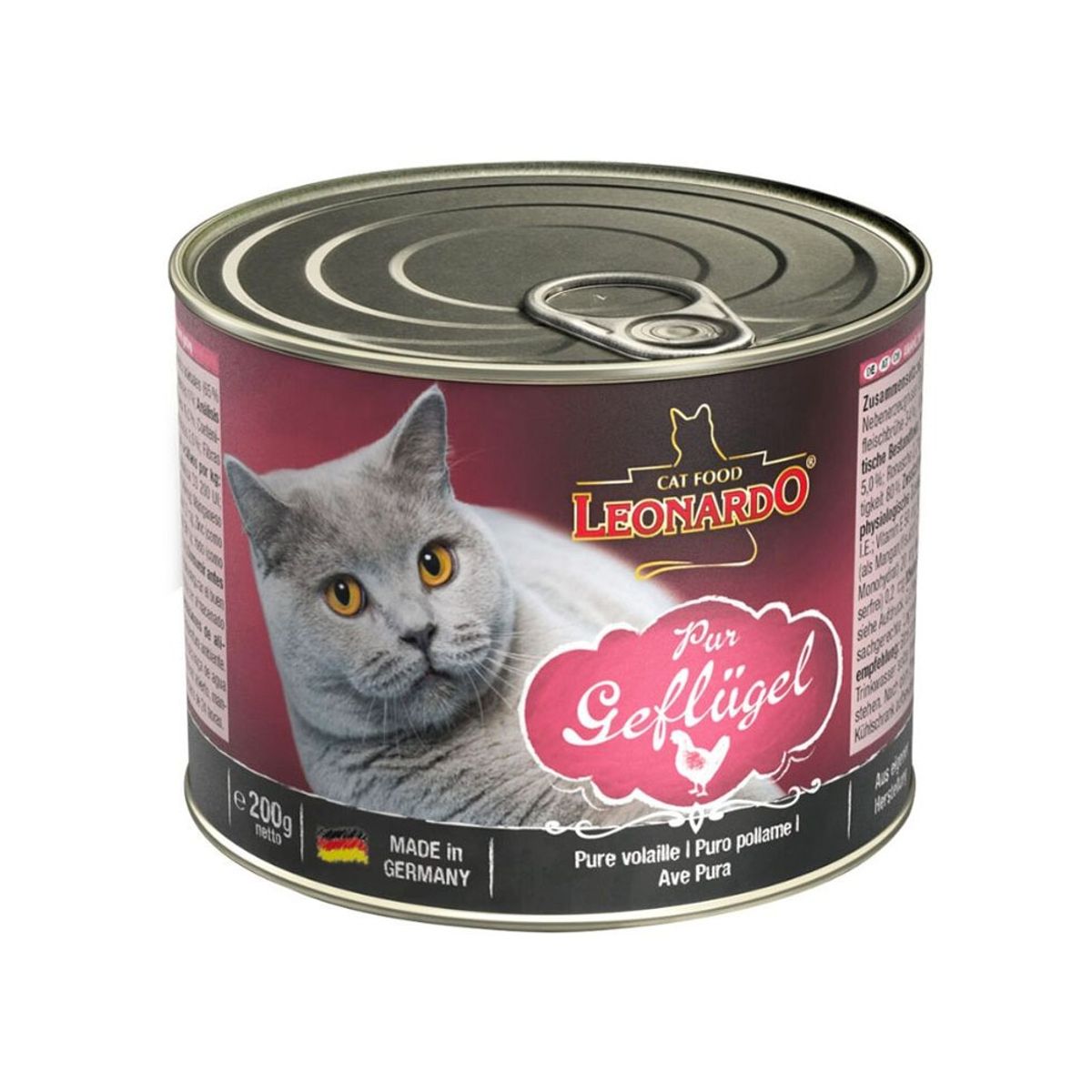 GENERICO - Alimento Leonardo Gato Adulto Sabor Ave En Lata De 200g