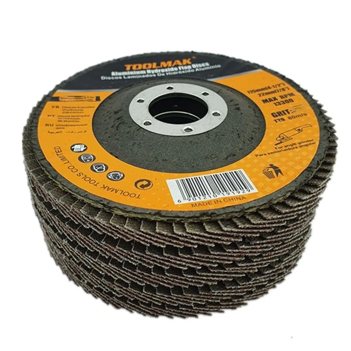 GENERICO - Pack 5 Disco Lijas Pulir Traslapado Laminado Madera (Grano 60) Toolmak