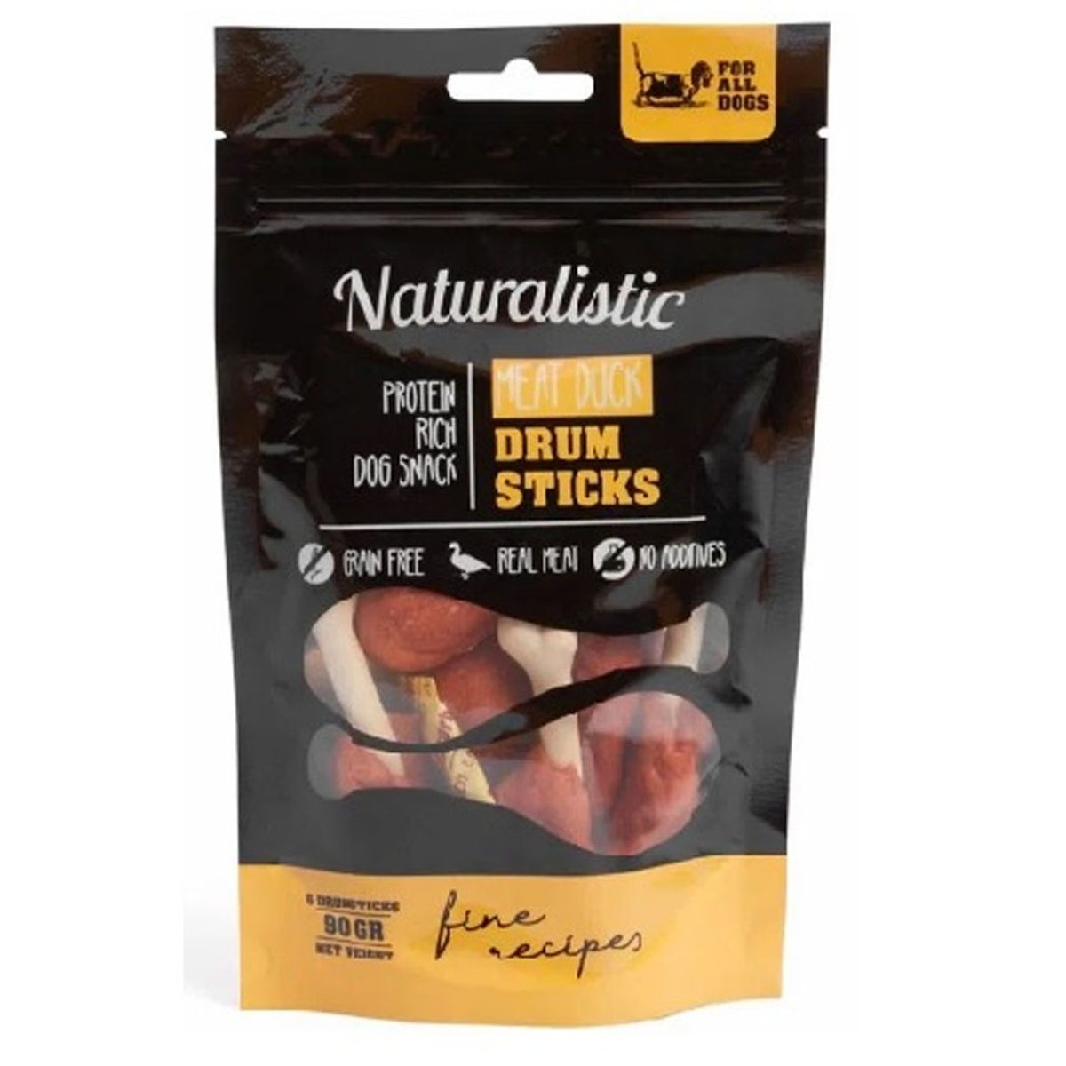 GENERICO - Snack Para Perros Drum Sticks De Pato Naturalistic - 90 Gr