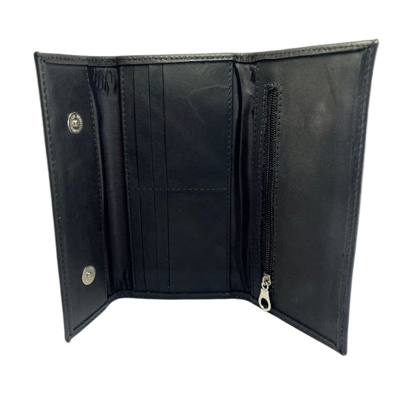GENERICO - Billetera de cuero legitimo RAMÉ Color NEGRO UNISEX hecho en chile