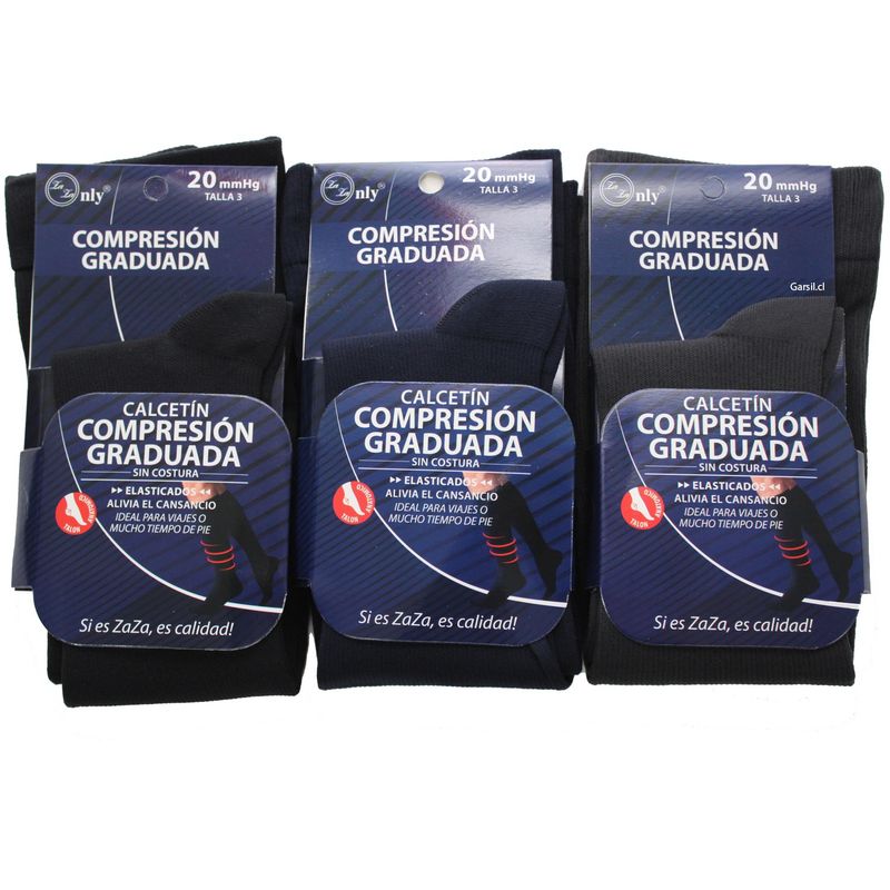 GARSIL - x3 Calcetines De Compresion Graduada - Venas Varicosa - Sin Costuras