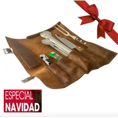 GENERICO - Estuche parrillero de cuero legitimo RAMÉ hecho en chile