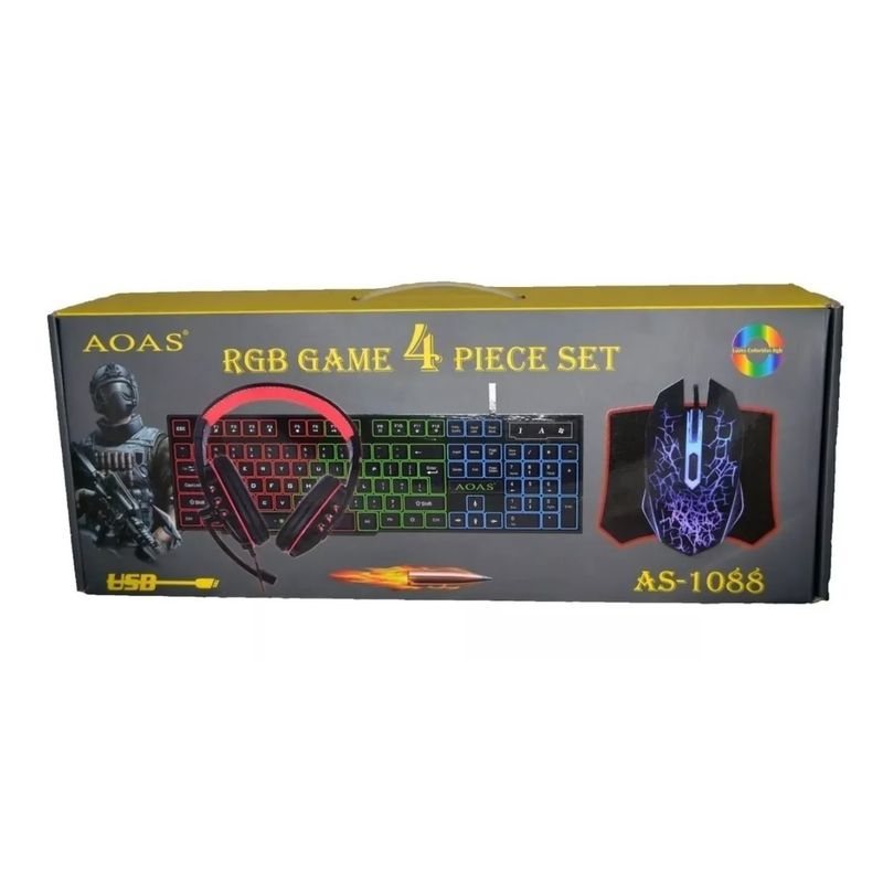 GENERICO - Kit Gamer Teclado Cool Game 4 Piece Set Aoas 1088