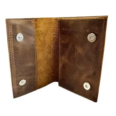 GENERICO - Tabaquera de cuero Legitimo RAMÉ Color café UNISEX hecho en chile