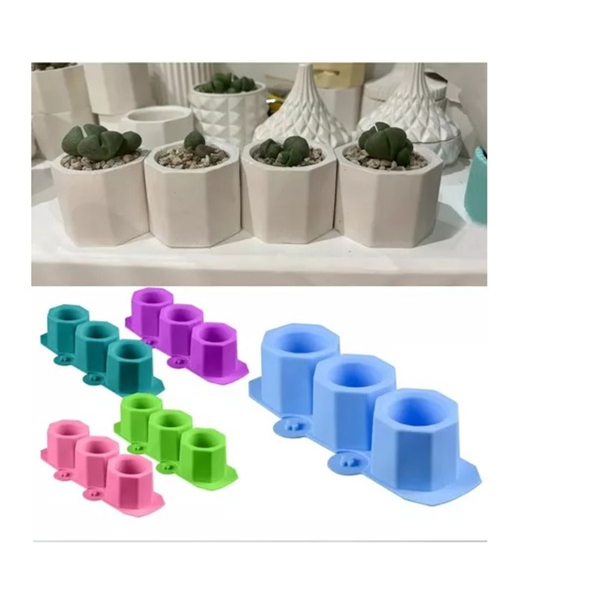 GENERICO - X2 Moldes De Silicona Maceta Molde Para Yeso Molde Para Vela