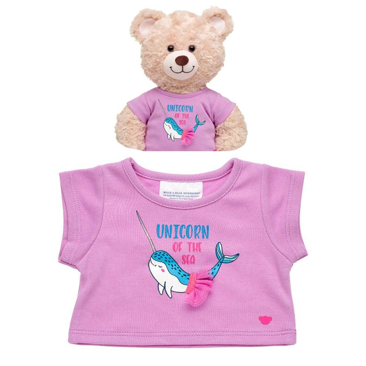BUILD A BEAR - Polera Rosada Unicornio Marino Build-A-Bear