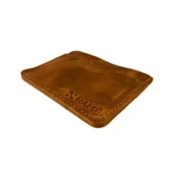 GENERICO - Tarjetero de cuero Legitimo RAMÉ Color cafe UNISEX hecho en chile