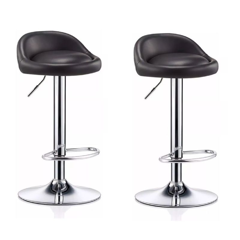 LUMAX - Silla Piso Bar Taburete Altura Regulable Respaldo 2 Unidades