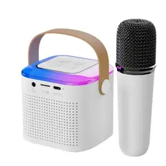 GENERICO - PARLANTE ALTAVOZ CON MICRÓFONO KARAOKE PORTATIL BT - BLANCO