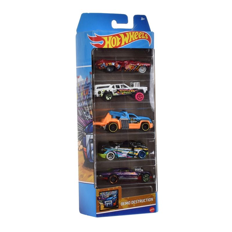 HOT WHEELS - Pack 5 Autos Basicos Hotwheels - Demo Destruction A