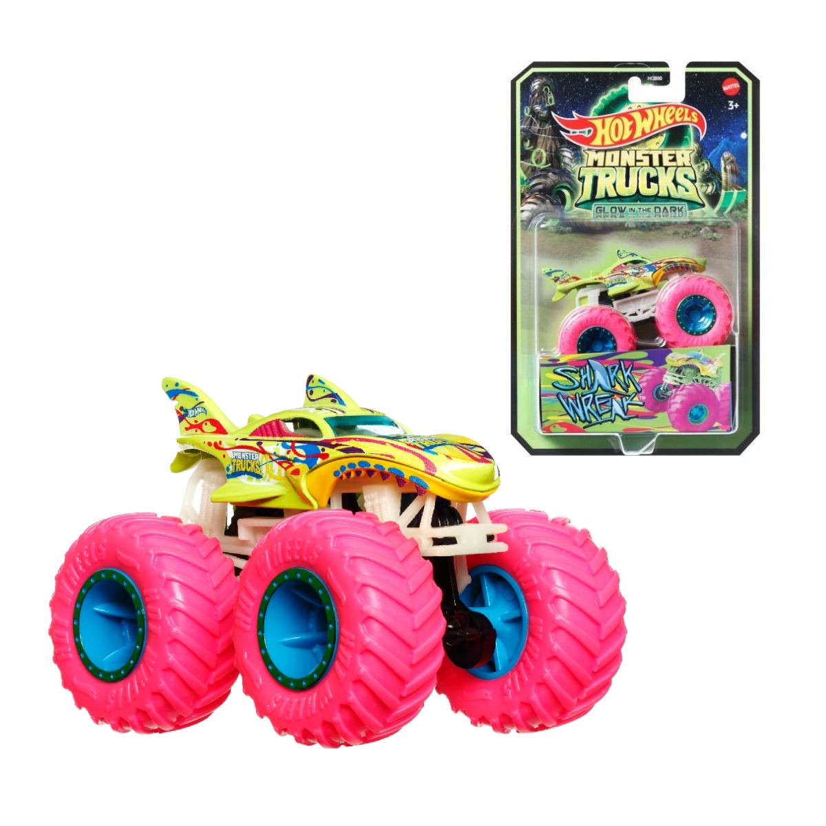 HOT WHEELS - Hot Wheels Monster Trucks Glow 1:64 - Shark Wreak