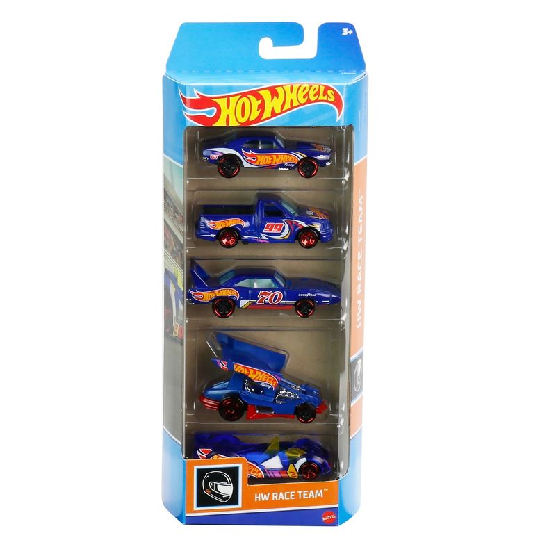 HOT WHEELS - Pack 5 Autos Basicos Hotwheels - Hw Race Team