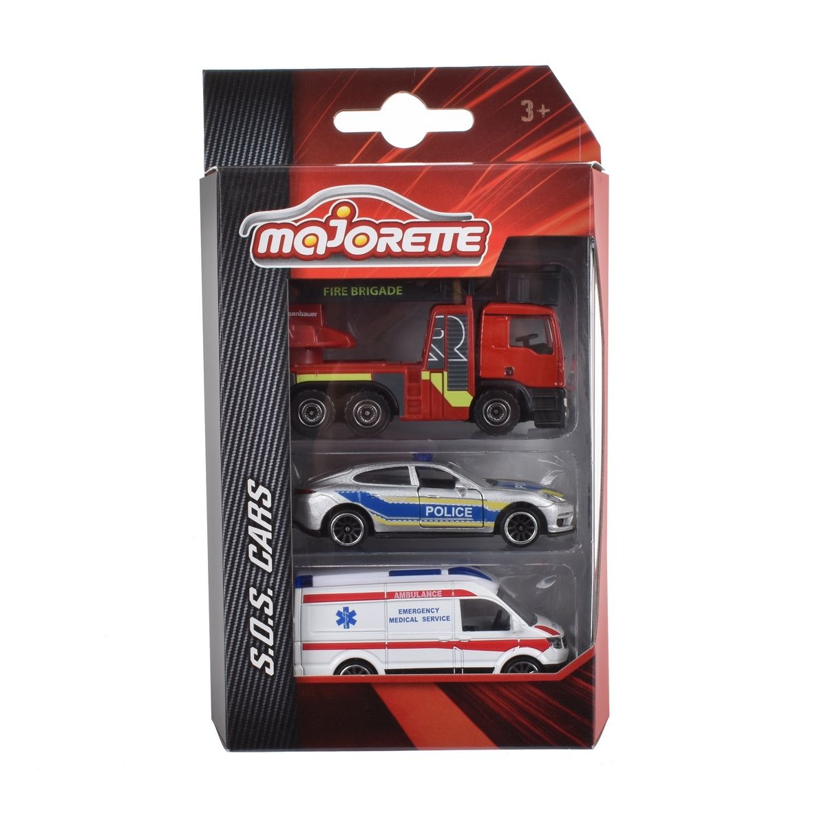 MAJORETTE - Vehículos Majorette set colección 3 autos ambulancia