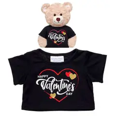 BUILD A BEAR - Polera negra estampado Happy Vday