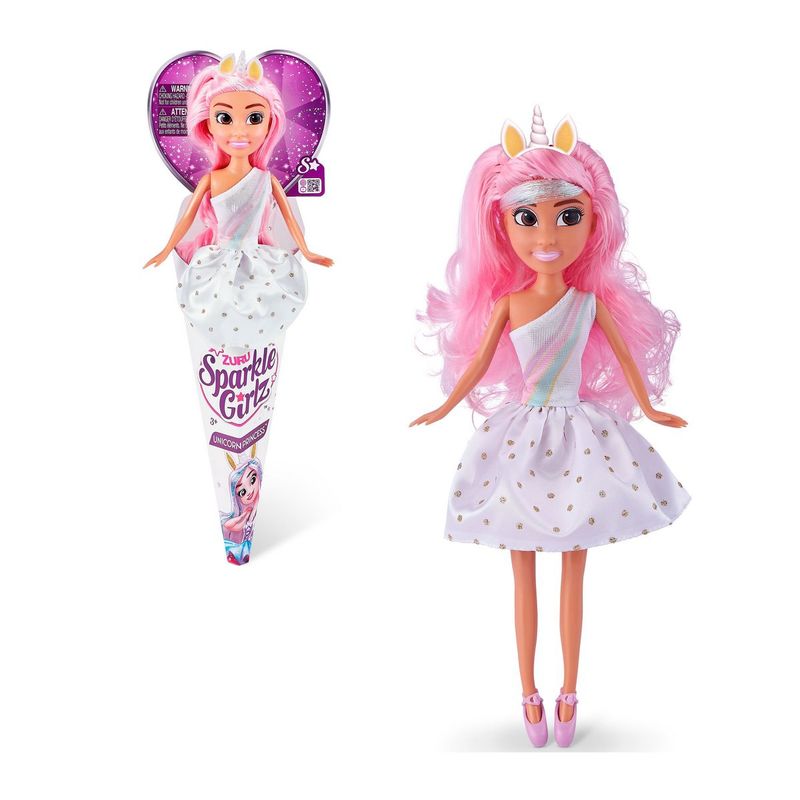 SPARKLE GIRLZ - Muñeca Princesa Unicornio En Cono Sparkle Girls - Rosa