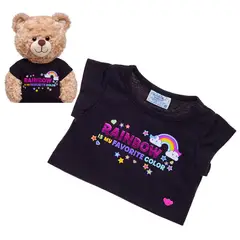BUILD A BEAR - Polera Negra Arcoiris Build-A-Bear