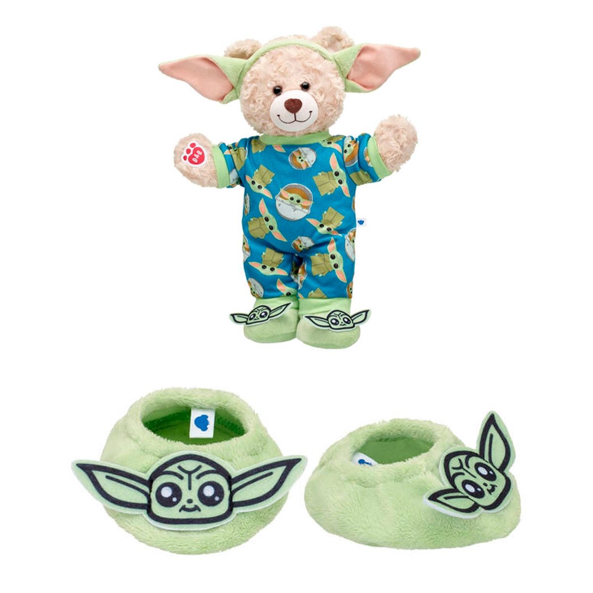 BUILD A BEAR - Pantuflas Build a Bear Baby Yoda para bebé Star Wars