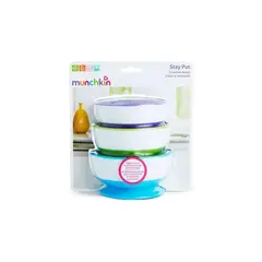 MUNCHKIN - Set de 3 Bowls Antideslizantes Stay Put