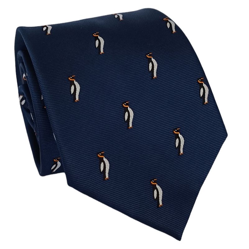 LUCIA CORBATAS - Corbata azul marino pinguinos Luciacorbatas
