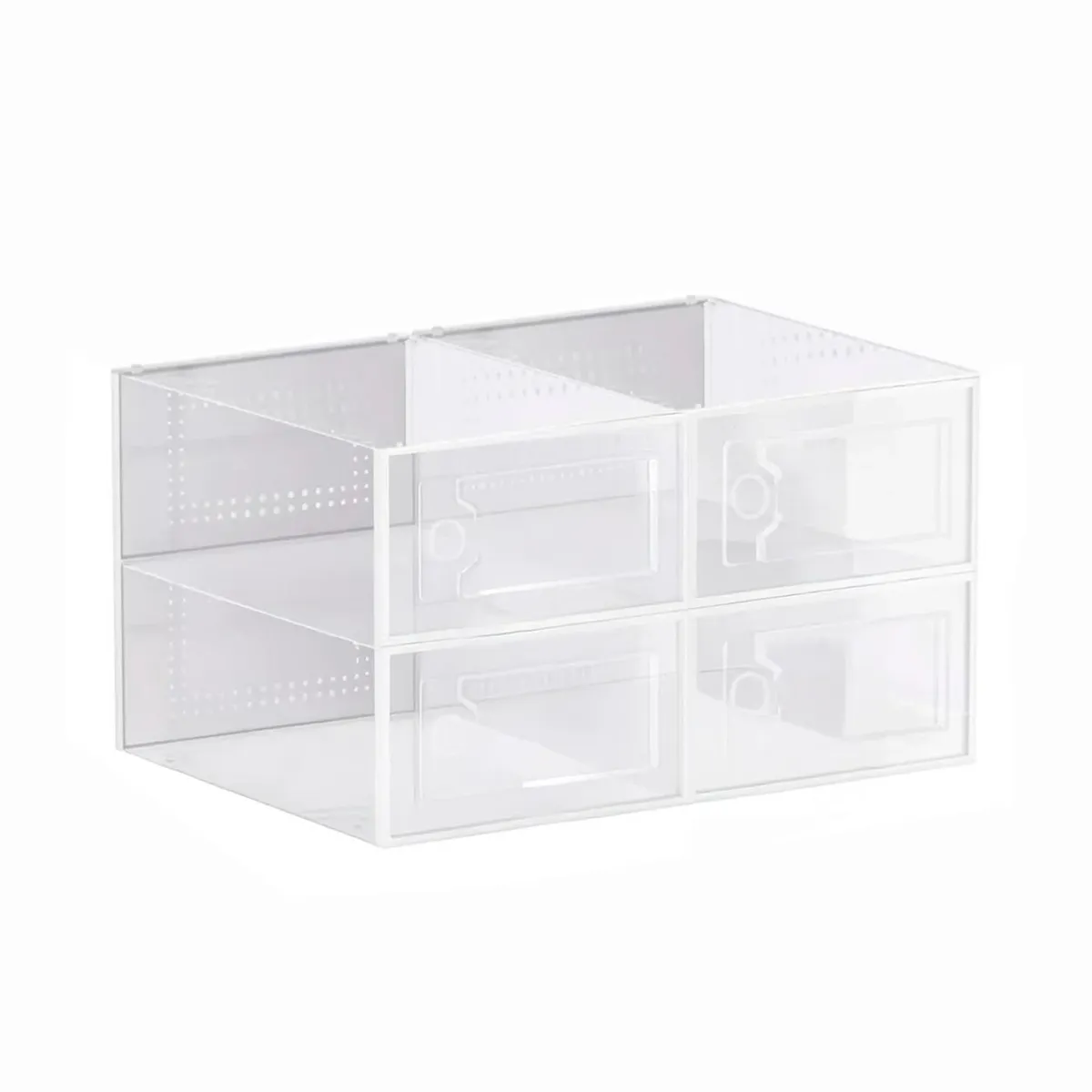 CASATUA - Caja Organizadora Zapatos Set X4 Banhaus Zapatero Apilable - Blanco