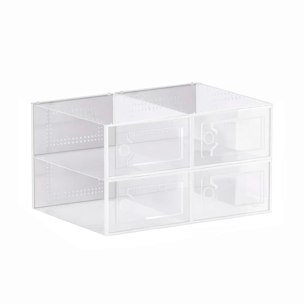 CASATUA - Caja Organizadora Zapatos Set X4 Banhaus Zapatero Apilable - Blanco