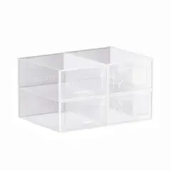 CASATUA - Caja Organizadora Zapatos Set X4 Banhaus Zapatero Apilable - Blanco