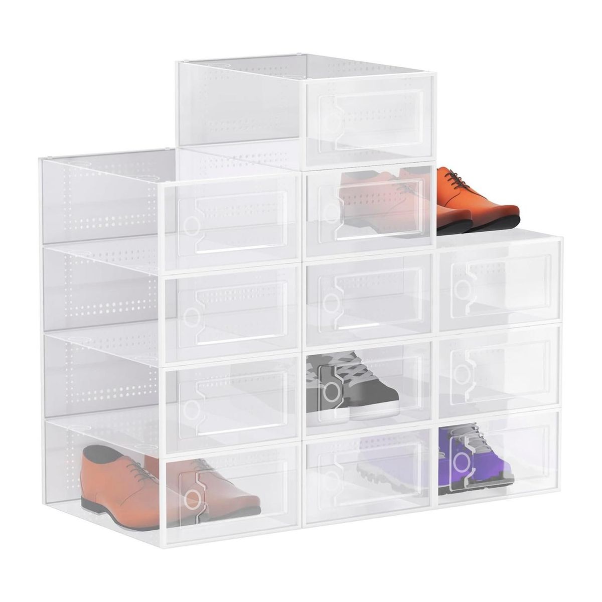 CASATUA - Caja Organizadora Zapatos Set X4 Banhaus Zapatero Apilable - Blanco
